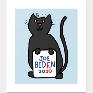 Cute Cat with Joe Biden 2020 Sign Posters and Art